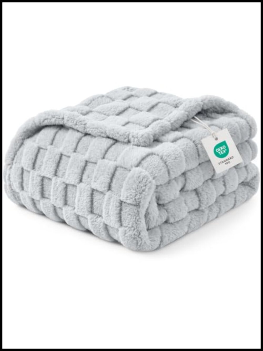 Plush Checkered Fleece Throw Blanket Soft Cozy Lightweight 60x80 Inch